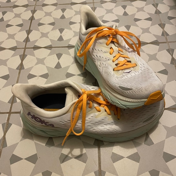 Hoka Women's Mint & Orange W Clifton 8 Shoes - Picture 2 of 16
